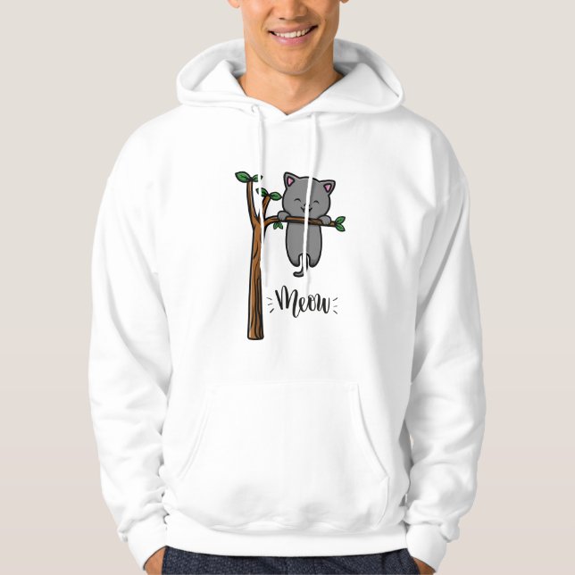 MEOW CAT ON TREE  HOODIE (Front)