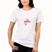 Meow Cat Paw Print Women’s T-Shirt