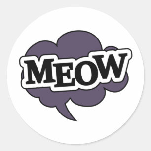 Meow cat pop art classic round sticker