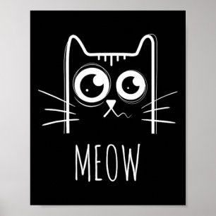 Meow Cat Shirt Meow Kitty Cute Cats Mum And Cat Da Poster