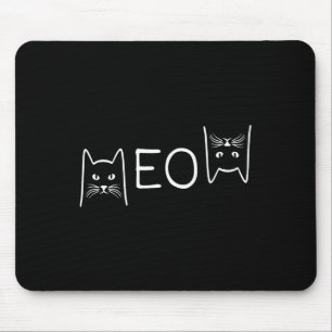 Meow Cat Shirt Meow Kitty Funny Cats Mum And Cat D Mouse Pad