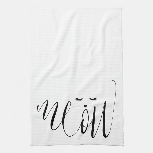 Meow Cat Tea Towel (Vertical)