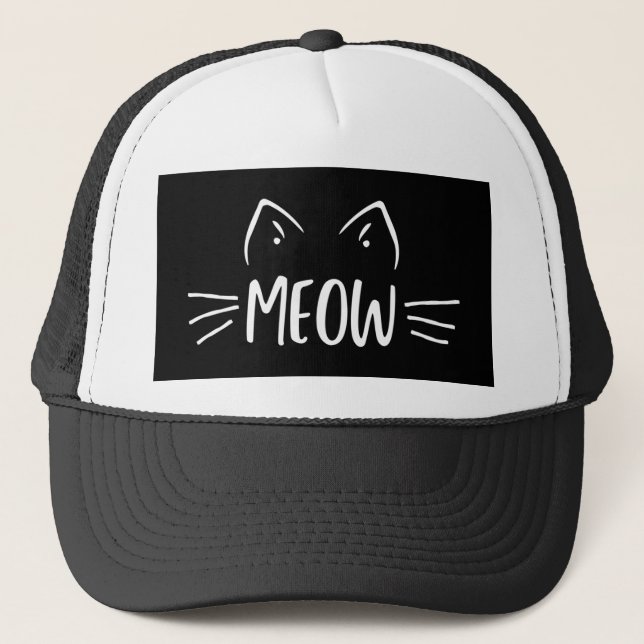 Meow Cat Trucker Hat (Front)