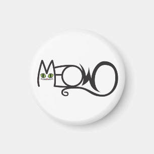 Meow Cat Typography Magnet