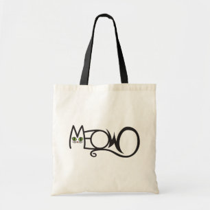 Meow Cat Typography Tote Bag