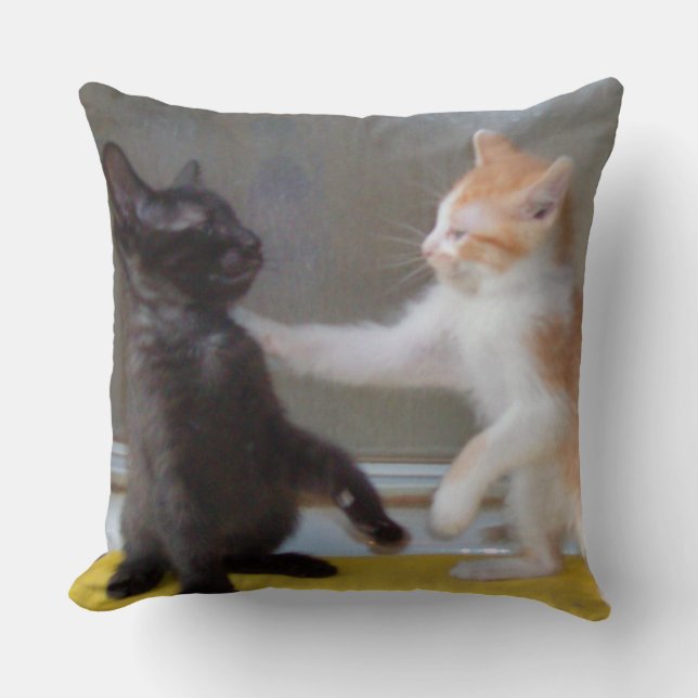 Meow Cats 34 Square Throw Pillow (Front)