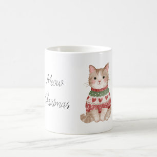 Meow Christmas Cat Coffee Mug
