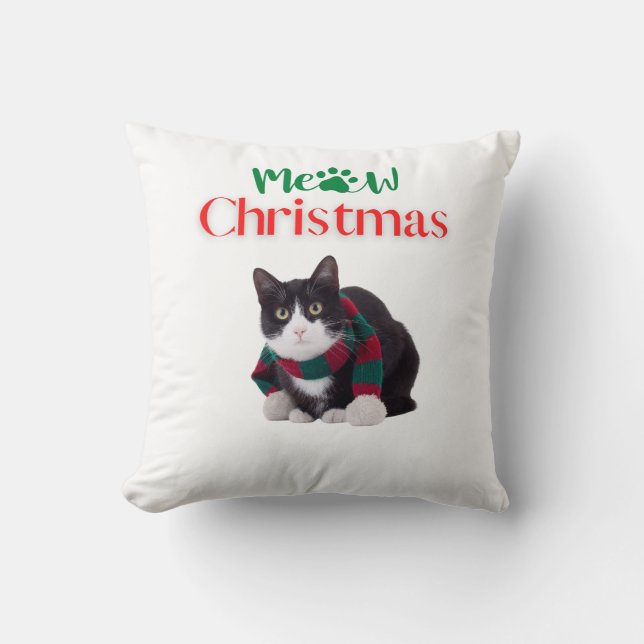 MEOW CHRISTMAS CAT CUSHION (Front)