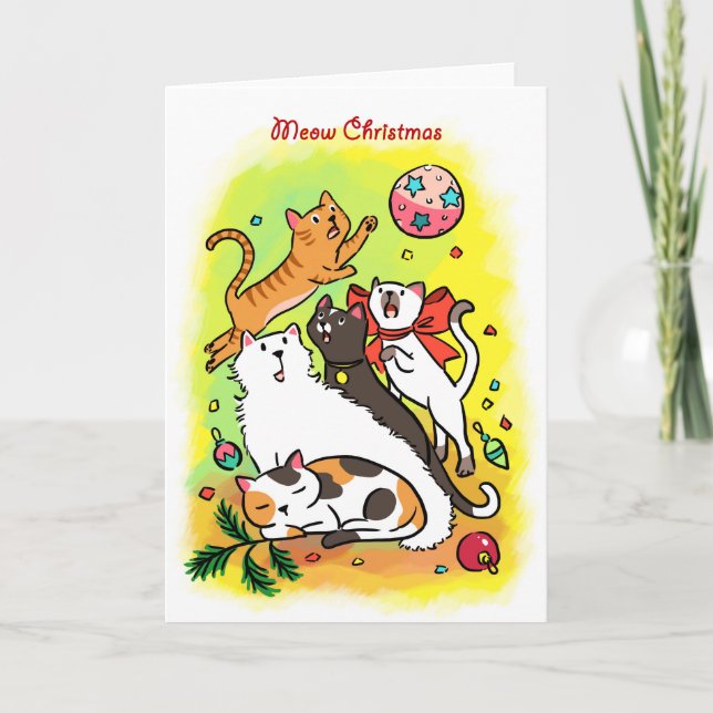 Meow Christmas Holiday Card (Front)