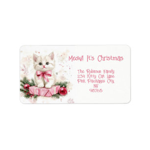 Meow Christmas Kitten Pink Label