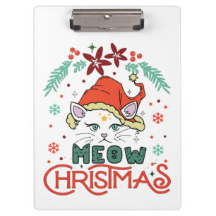 Meow Christmas, Merry Christmas Clipboard