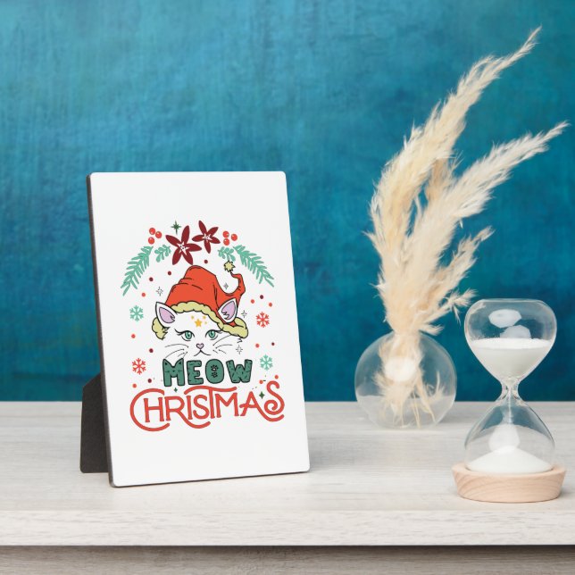 Meow Christmas, Merry Christmas Plaque (Side)