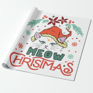 Meow Christmas, Merry Christmas Wrapping Paper