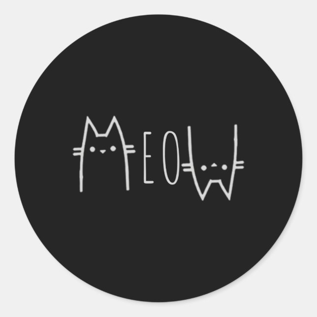 Meow Classic Round Sticker (Front)