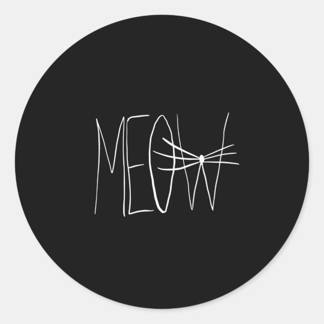 Meow Classic Round Sticker (Front)