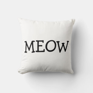 MEOW, Cotton Throw Pillow