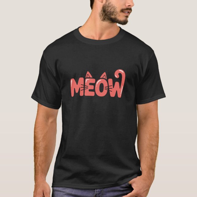 Meow Cute Cat T-Shirt (Front)