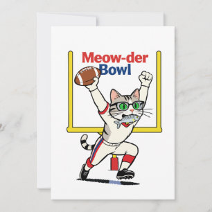 Meow-der Bowl Champion Cat Football Invitation