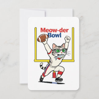 Meow-der Bowl Champion Cat Football Invitation
