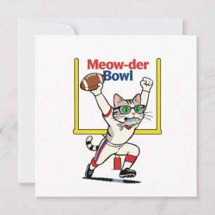 Meow-der Bowl Champion Cat Football Invitation
