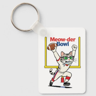 Meow-der Bowl Champion Cat Football Key Ring