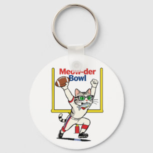 Meow-der Bowl Champion Cat Football Key Ring