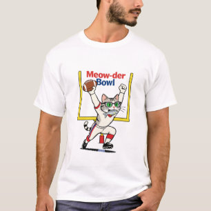 Meow-der Bowl Champion Cat Football T-Shirt