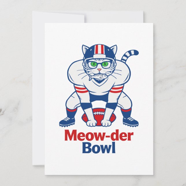 Meow-der Bowl  Invitation (Front)