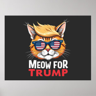 Meow For Trump Cat Kitten Election Vote Poster