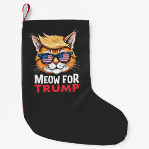 Meow For Trump Cat Kitten Election Vote Small Christmas Stocking