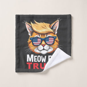 Meow For Trump Cat Kitten Election Vote Wash Cloth