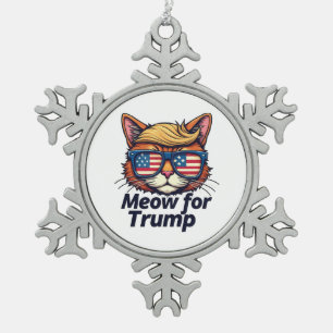 Meow for Trump Make Cats Safe Again  Election Snowflake Pewter Christmas Ornament