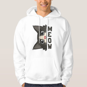 Meow Funny Tuxedo Cat is watching Pun  Hoodie