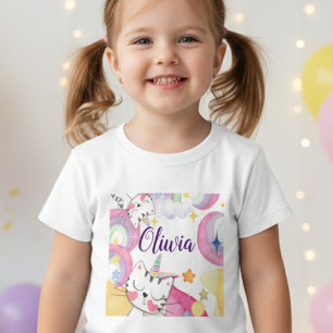 Meow-gical caticorn personalized toddler t-shirt