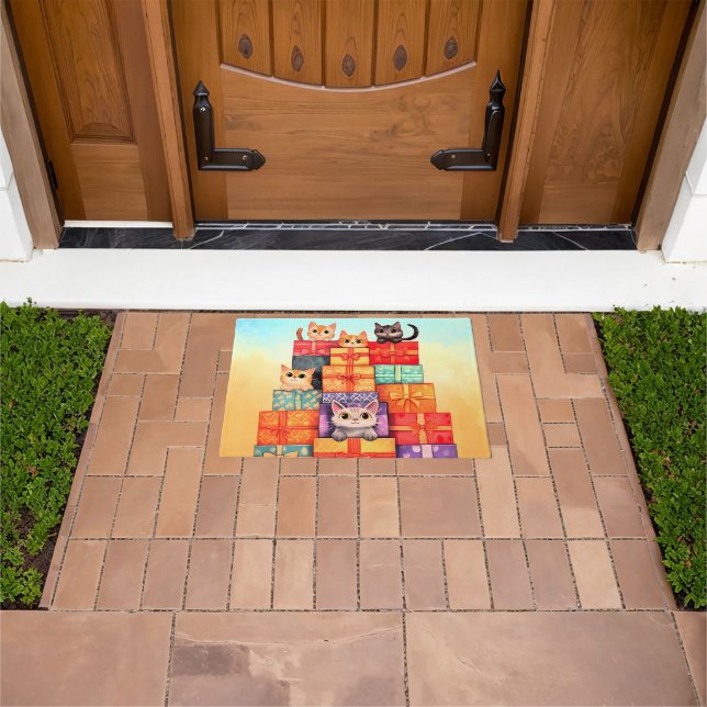 Meow Gift Birthday Tower Doormat (Outdoor)