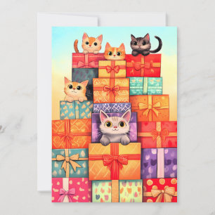Meow Gift Birthday Tower Holiday Card