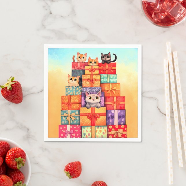 Meow Gift Birthday Tower Napkin (Insitu)