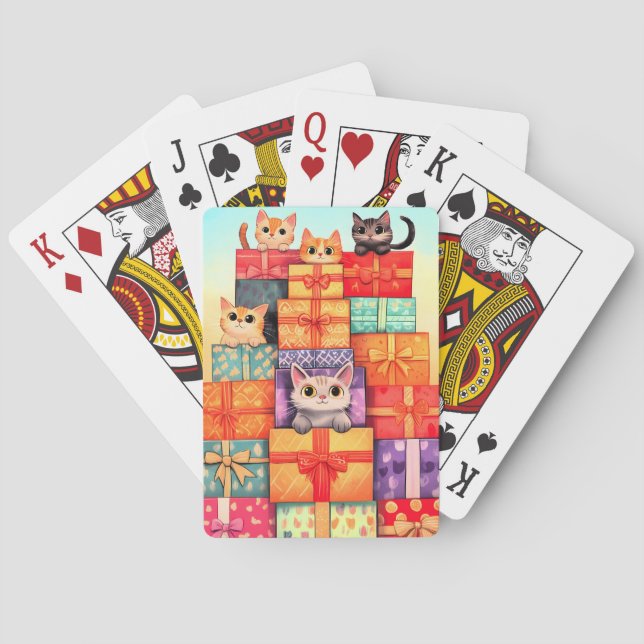 Meow Gift Birthday Tower Playing Cards (Back)