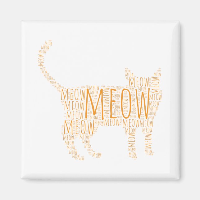 MEOW Ginger Cat Magnet (Front)