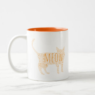 MEOW Ginger Cat Two-Tone Coffee Mug
