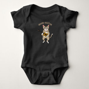 Meow Guitar Cute Cat Playing Guitar Funny Kitties Baby Bodysuit