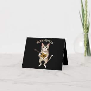 Meow Guitar Cute Cat Playing Guitar Funny Kitties Thank You Card