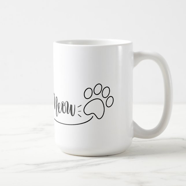 Meow heart and paw, mug for cat owners (Right)
