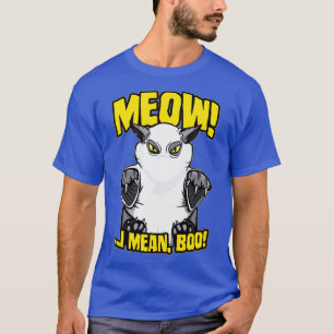Meow I Mean Boo Funny Ghost Cat Halloween T-Shirt