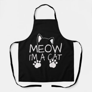 Meow I'm a Cat Cats Kitten Black Cat Lover Apron