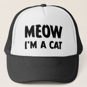 Meow I'm A Cat Funny Halloween Costume Trucker Hat