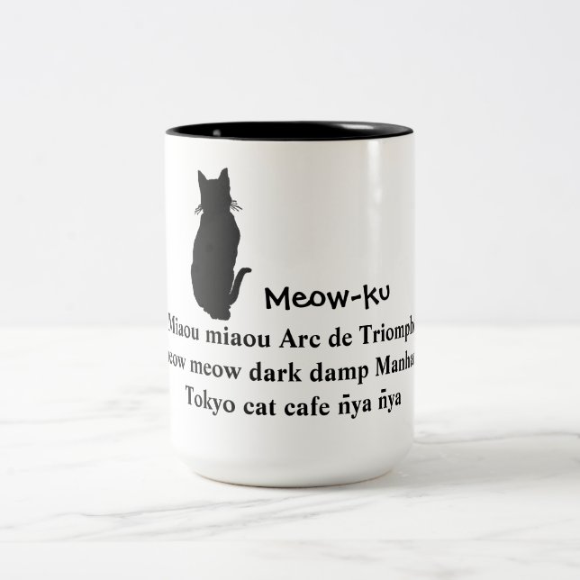 Meow in Translation: Meow-ku Cat Mug (Center)