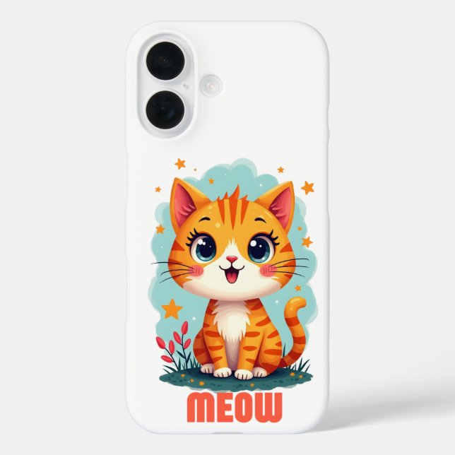 Meow iPhone 16 Case-Mate – Playful Protection Case (Back)