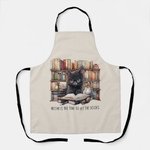 Meow Is The Time To Hit The Books Apron
