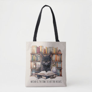 Meow Is The Time To Hit The Books Tote Bag